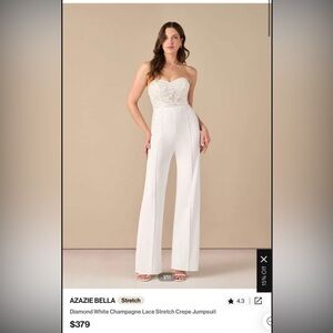 Azazie White Lace Jumpsuit